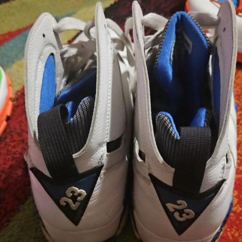 White and blue Jordan 7